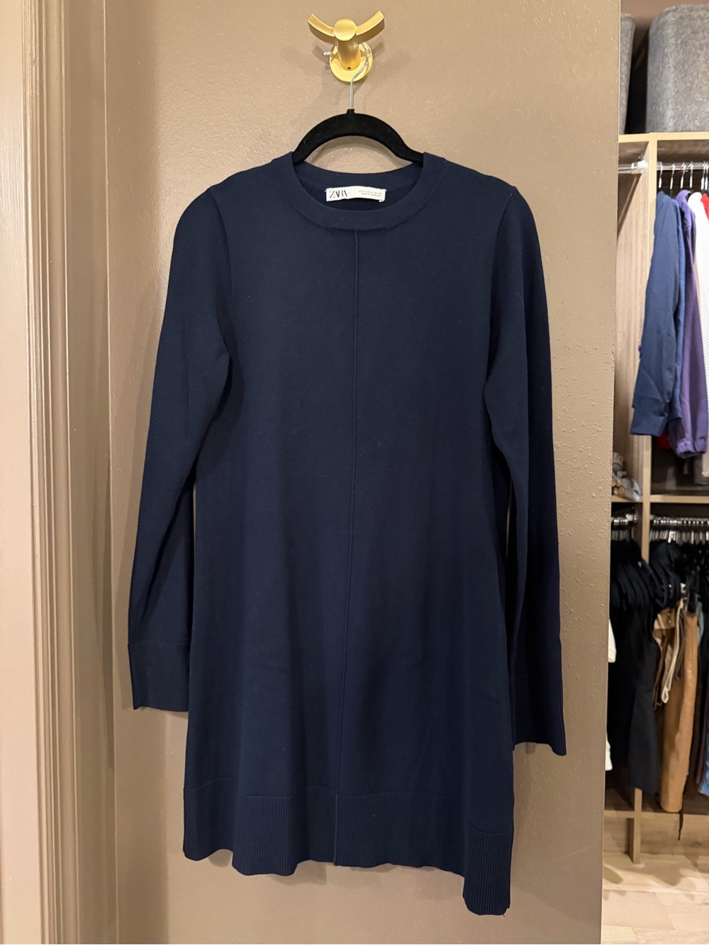 Zara SHORT PLAIN KNIT DRESS